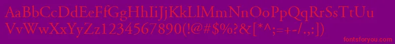 Шрифт AdobeGaramondLtRegular – красные шрифты на фиолетовом фоне