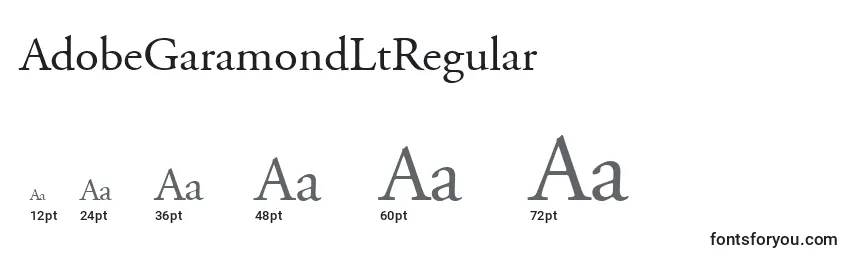 Размеры шрифта AdobeGaramondLtRegular