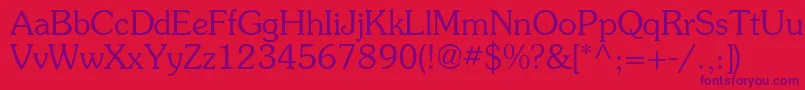 ItcSouvenirGreekLight Font – Purple Fonts on Red Background