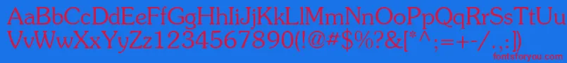 ItcSouvenirGreekLight Font – Red Fonts on Blue Background