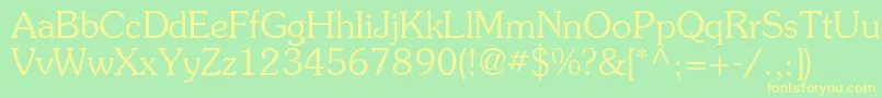 ItcSouvenirGreekLight Font – Yellow Fonts on Green Background