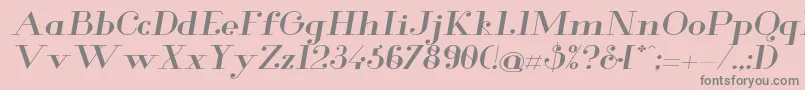 GlamorMediumextendeditalic Font – Gray Fonts on Pink Background