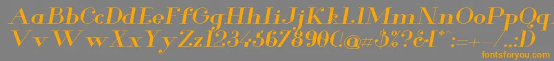 GlamorMediumextendeditalic Font – Orange Fonts on Gray Background