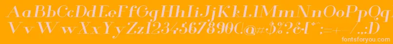 GlamorMediumextendeditalic Font – Pink Fonts on Orange Background