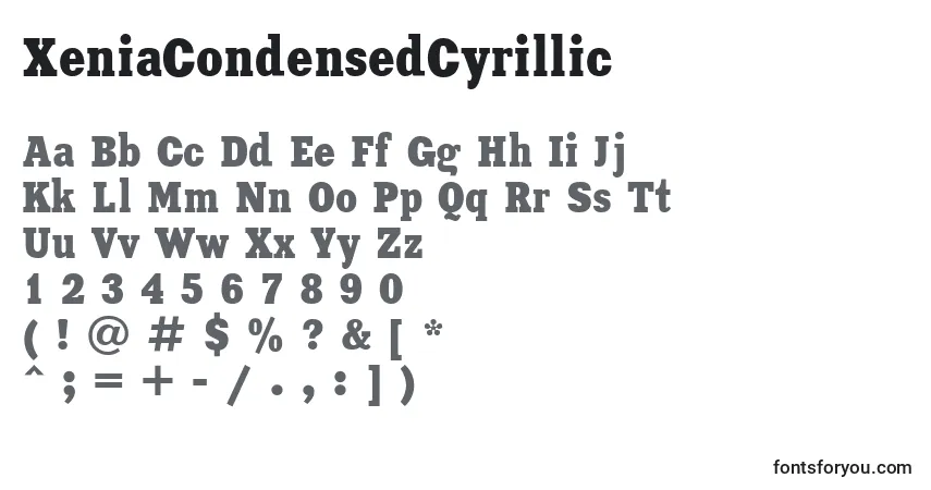 XeniaCondensedCyrillic-fontti – aakkoset, numerot, erikoismerkit