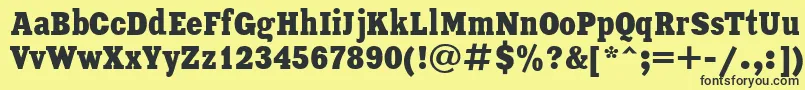 Шрифт XeniaCondensedCyrillic – чёрные шрифты на жёлтом фоне