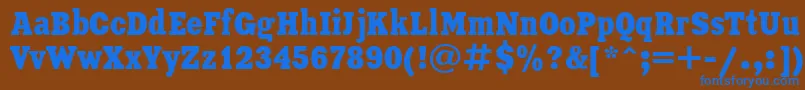 フォントXeniaCondensedCyrillic – 茶色の背景に青い文字