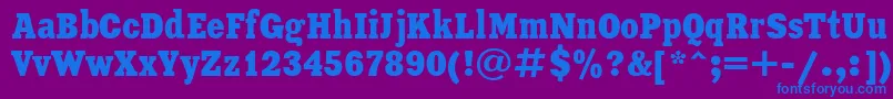 Шрифт XeniaCondensedCyrillic – синие шрифты на фиолетовом фоне