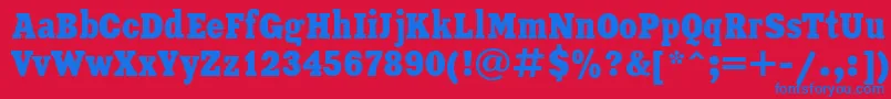 フォントXeniaCondensedCyrillic – 赤い背景に青い文字