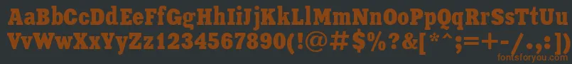 XeniaCondensedCyrillic-fontti – ruskeat fontit mustalla taustalla