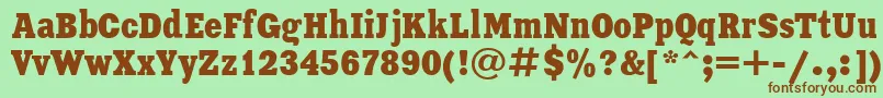 XeniaCondensedCyrillic Font – Brown Fonts on Green Background