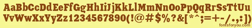 fuente XeniaCondensedCyrillic – Fuentes Marrones Sobre Fondo Amarillo
