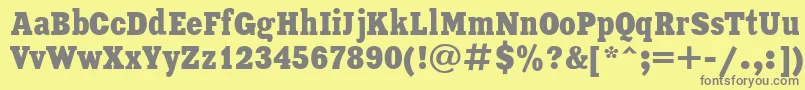 Czcionka XeniaCondensedCyrillic – szare czcionki na żółtym tle