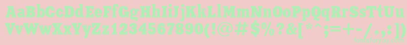 XeniaCondensedCyrillic Font – Green Fonts on Pink Background