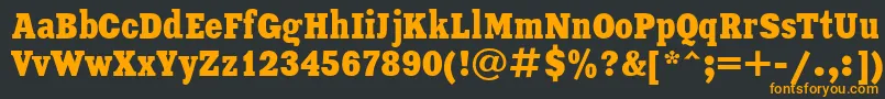 XeniaCondensedCyrillic-Schriftart – Orangefarbene Schriften auf schwarzem Hintergrund
