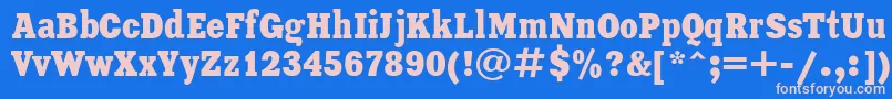 フォントXeniaCondensedCyrillic – ピンクの文字、青い背景