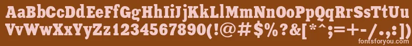 フォントXeniaCondensedCyrillic – 茶色の背景にピンクのフォント