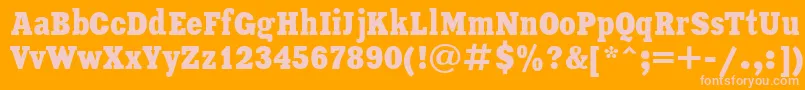 XeniaCondensedCyrillic-fontti – vaaleanpunaiset fontit oranssilla taustalla