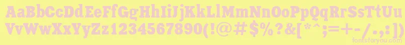 XeniaCondensedCyrillic Font – Pink Fonts on Yellow Background