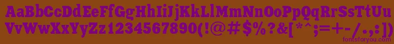 Czcionka XeniaCondensedCyrillic – fioletowe czcionki na brązowym tle