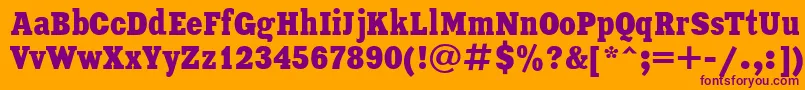 XeniaCondensedCyrillic-fontti – violetit fontit oranssilla taustalla