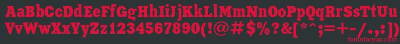 フォントXeniaCondensedCyrillic – 黒い背景に赤い文字