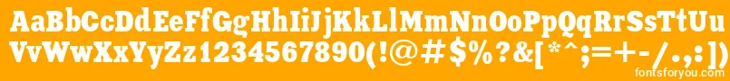 XeniaCondensedCyrillic-Schriftart – Weiße Schriften auf orangefarbenem Hintergrund