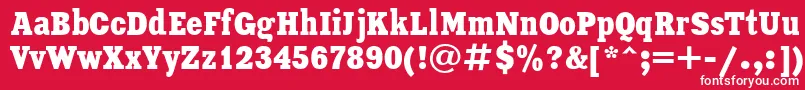 XeniaCondensedCyrillic-fontti – valkoiset fontit punaisella taustalla