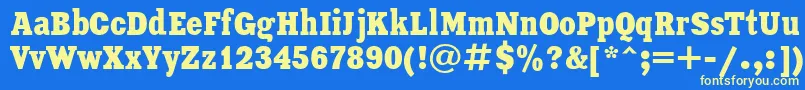 XeniaCondensedCyrillic-fontti – keltaiset fontit sinisellä taustalla
