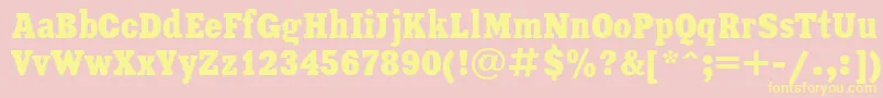 XeniaCondensedCyrillic-Schriftart – Gelbe Schriften auf rosa Hintergrund