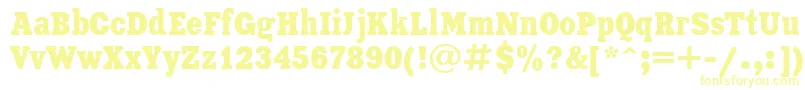 XeniaCondensedCyrillic-Schriftart – Gelbe Schriften auf weißem Hintergrund