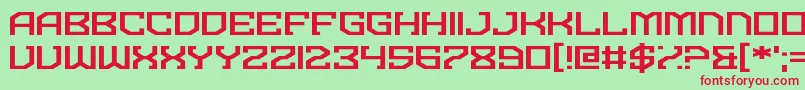Dominian-fontti – punaiset fontit vihreällä taustalla