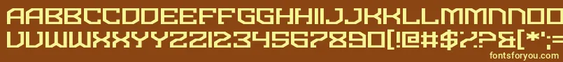 Dominian-fontti – keltaiset fontit ruskealla taustalla