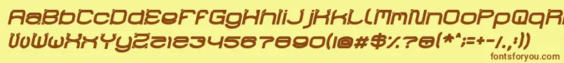 RaynalizBoldItalic Font – Brown Fonts on Yellow Background