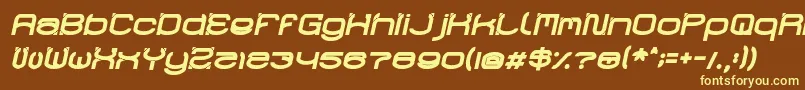 RaynalizBoldItalic Font – Yellow Fonts on Brown Background