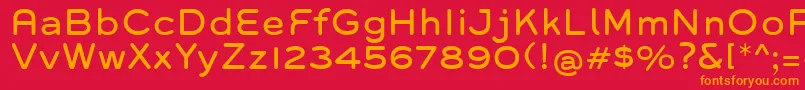 Grover-Schriftart – Orangefarbene Schriften auf rotem Hintergrund