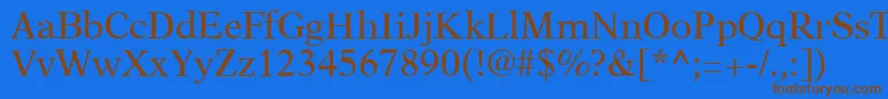 Czcionka A831RomanRegular – brązowe czcionki na niebieskim tle