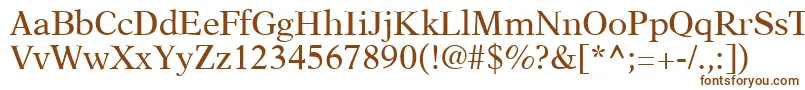 A831RomanRegular Font – Brown Fonts on White Background