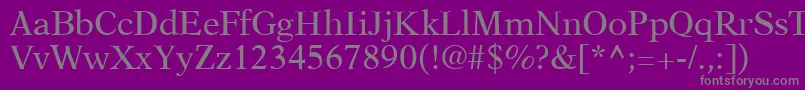 フォントA831RomanRegular – 紫の背景に灰色の文字