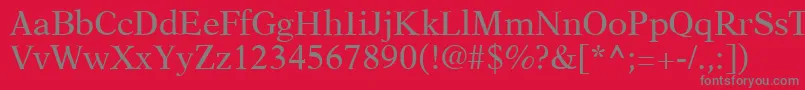 Czcionka A831RomanRegular – szare czcionki na czerwonym tle