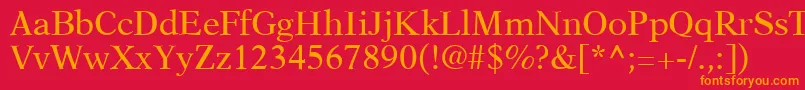 A831RomanRegular Font – Orange Fonts on Red Background