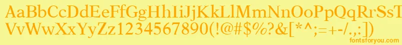 A831RomanRegular Font – Orange Fonts on Yellow Background