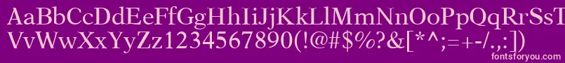 A831RomanRegular Font – Pink Fonts on Purple Background