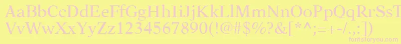 A831RomanRegular Font – Pink Fonts on Yellow Background