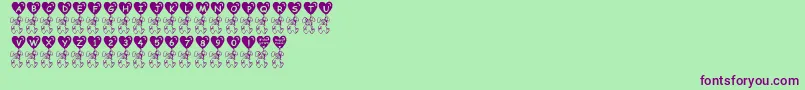 Hasi Font – Purple Fonts on Green Background