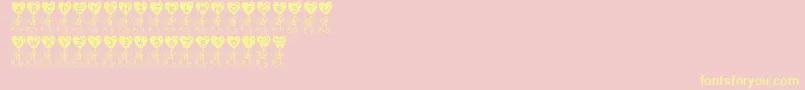Hasi Font – Yellow Fonts on Pink Background