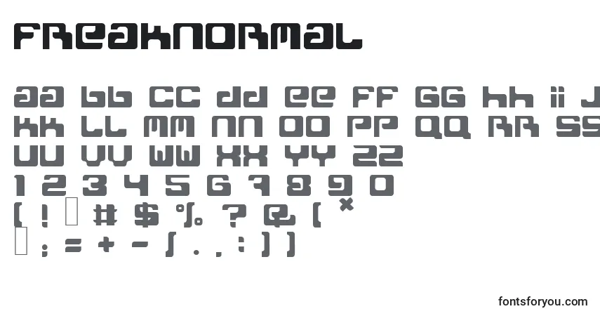 Schriftart FreakNormal – Alphabet, Zahlen, spezielle Symbole