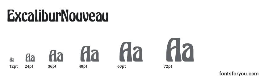 Размеры шрифта ExcaliburNouveau