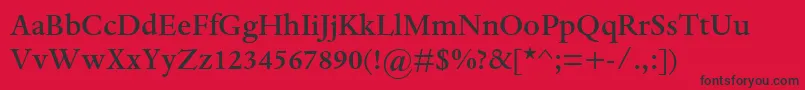 DanteMtMedium Font – Black Fonts on Red Background