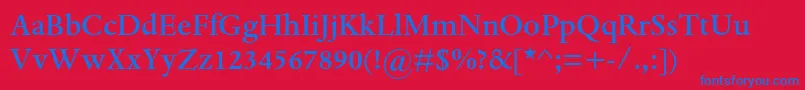 DanteMtMedium Font – Blue Fonts on Red Background